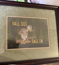 Original 1943 Disney Production Title Cel Fall Out Fall In Signed Ok Walt Disney picture