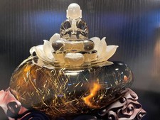 7.1LB  A+++Natural Gold rutilated Quartz carved Crystal Energy Bodhisattva+stand picture