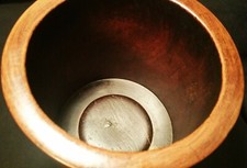 PLUGGED antique huanghuali brush pot chinese calligraphy pencil art vase wood picture