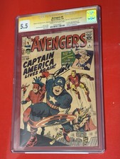 Marvel Avengers #4 CGC 5.5 Signed By Stan Lee And Jack Kirby On 1st Page 1964🔥 picture