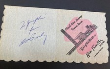 Elvis Presley 1st Las Vegas debut signed New Frontier Casino Napkin 1956, Rare picture