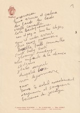 Serge GAINSBOURG - Autograph Manuscript. List of 44 of his songs. 1988. picture