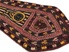 Striking Soviet - Antique 1960s Uzbek Lakai - Tribal Mayoral Tie Textile - CCCP picture