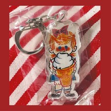 Nissei Nikkun & Seichan Keychain Acrylic Unopened 1993 Retro Girl picture