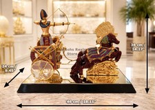 Asfour Crystal Tutankhamun Chariot Figurine – 24K Gold Plated Collectible Decor picture