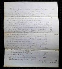 1856 antique DUMMERSTON VT handwritten TOWN WORK RECEIPT stephen dutton HISTORY picture