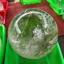 112LB Top Natural clear Quartz Sphere Energy Rainbow Crystal Ball Heal 32cm picture