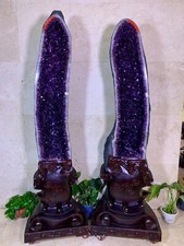 469lb+632lb Natural High grade a pair of rare amethyst Church Cathedral Geode picture