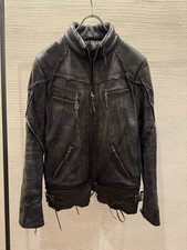 00S 14Th Addiction Leather Biker Jacket Japanese Label Brand Gimmick Super Rare picture