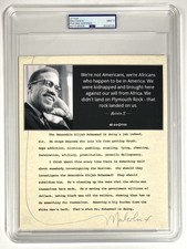 Malcolm X Signed Letter & 1946 Prison Document - PSA Mint 9 picture