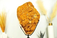 Large Citrine Cluster with Golden-Orange Druzy and Calcite after Galaxy Citrine picture