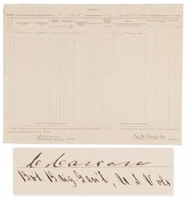 Rare Kit Carson signs as Commander of Ft Garland on  Colorado frontier 1867 PSA picture