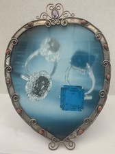AN IMPORTANT Sterling Silver Picture Frame With Amethyst & Coral Gemstones picture