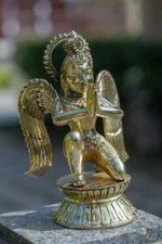 Big Size Garuda Dev murti 8.8 Inches,deity Narayana LIla,Hare Krishna,Holy.brass picture
