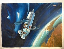 NASA Concept Art Painting McDonnell Douglas MORL Program Saturn NACA Spacex ISS picture