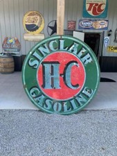 Vintage 6 foot Double Sided Porcelain SINCLAIR Original Sign GAS OIL Soda Cola picture