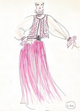 Karl LAGERFELD - Original drawing. Felt and pencil on paper. picture