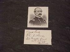 1800s Union General Thomas J Wood Autographed Signed Card Civil War picture
