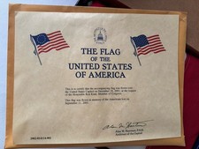 United States Flag  Flown Over The Capitol 2001 In Memory Of Americans Lost 9-11 picture