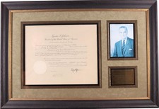 1967 President Lyndon B. Johnson Signed Document Framed PSA/DNA LOA picture