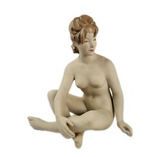 Rare Wallendorf Germany Porcelain Figurine Sitting Girl Nude Marked Large 8.5