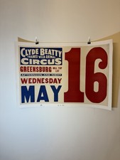 Original 1945 Clyde Beatty Trained Wild Animal Circus Poster – Greensburg, PA picture