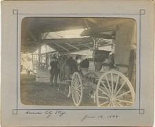 A Photo of the Nevada City to Marysville USM Stage at stop, Circa: June 12, 1899 picture