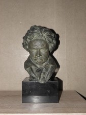 Nice mounted bronze bust of Beethoven signed A. Veriac buste marble old vintage  picture