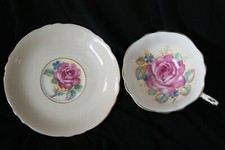 Vintage Paragon Cabbage Rose Bone China Teacup and Saucer picture
