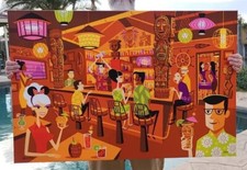 Disney SHAG Trader Sam’s “ In The Enchanted Tiki Bar” LE 24/95 45″x27″ Canvas picture