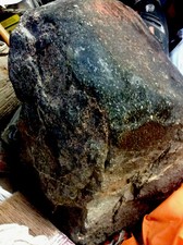 Carbonaceous Chondrite Meteorite with Black Fresh Fusion Crust 33.6 Kilogram picture