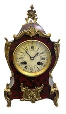 Exquisite Antique French Faux shell & Ormolu Boulle Mantle Clock – circ picture