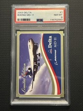 Delta Air Lines Trading Card #1, PSA Graded 8, MD-11 2003 picture