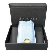 Bvlgari Light Blue Textured Leather Lighter Case  In Original Box Unisex Gift picture