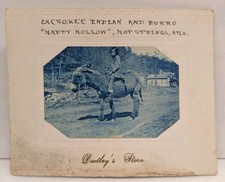 Historical 1890s Hot Springs AR CC Photo Happy Hallow Cherokee Indian & Burro picture