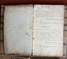 Antique 1827 1st Brigade 4th Division Maine Militia Historical Manuscript Ledger picture