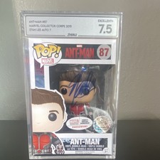 🔥Rare Funko Pop Marvel Ant-Man #87 Collector Corps Autographed Grade 75🔥 picture