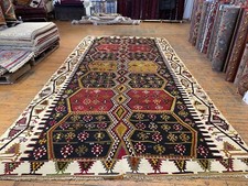 Antique 1900-1930's Stunning Kilim Rug 6’3”x12’ Tribal Kilim Rug picture