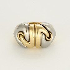 BULGARI - Double Heart - Two Gold Ring picture