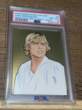 2010 Star Wars Galaxy LUKE SKYWALKER Gold Foil Card /770 SP PSA 8 ONLY 1 HIGHER picture