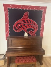 Pacific NW Indian Haida Tlingit Tsimshian Killer Whale Orca Button Blanket Robe picture