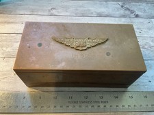 ORIGINAL 1932 TWA PRESIDENT PRESENTATION CIGAR / CIGARETTE BOX W/ WINGS picture