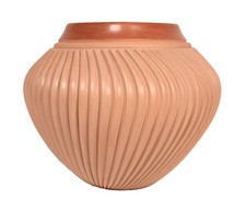Jemez Pueblo Pottery Jar By Laura Gauchupin Late 20th Century  8.75