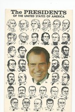 Political Postcard: President Richard Nixon surrounded by previous US Presidents picture