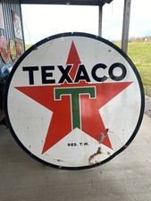 1954 Original 6 Foot Double Sided Porcelain TEXACO GAS OIL SIGN picture