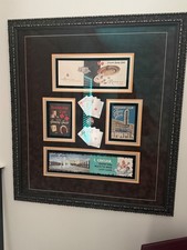 LOT OF 2 VINTAGE LAS VEGAS CASINO HOTEL MEMORABILIA 38 X 35 CAESAR RIVERA SAHARA picture