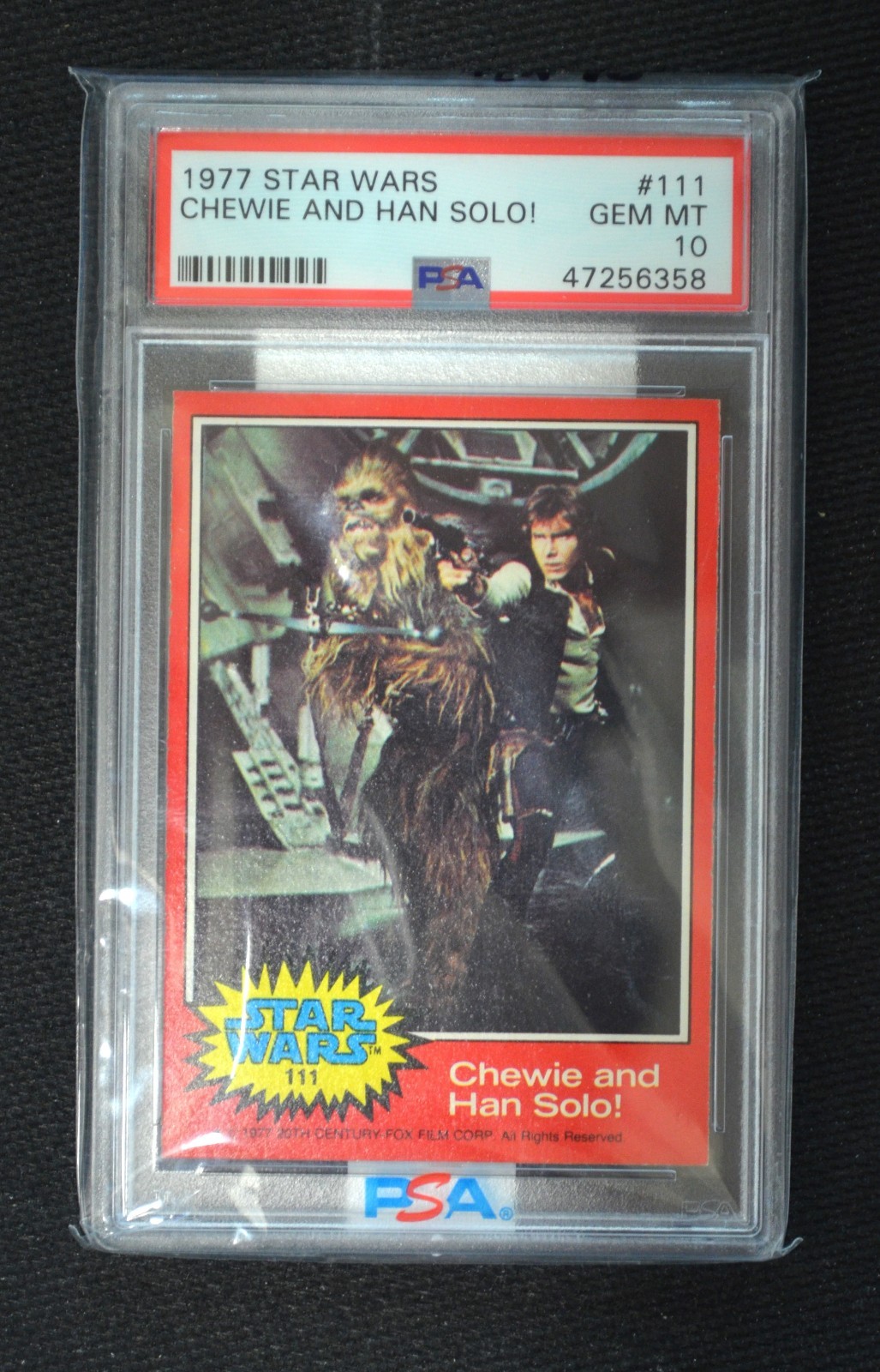 1977 Topps Star Wars Chewie and Han Solo #111 PSA 10 Gem Mint (POP 13 REAL RARE) 1977 Topps Star Wars Chewie and Han Solo #111 PSA 10 Gem Mint (POP 13 REAL RARE)
