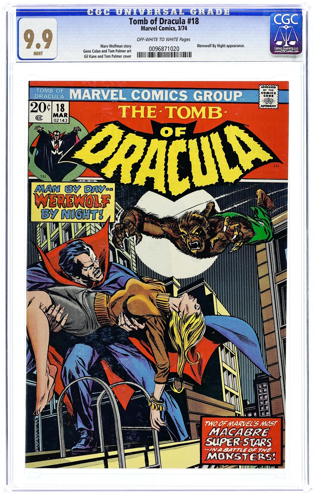 Tomb of Dracula #18 CGC 9.9 1974 0096871020