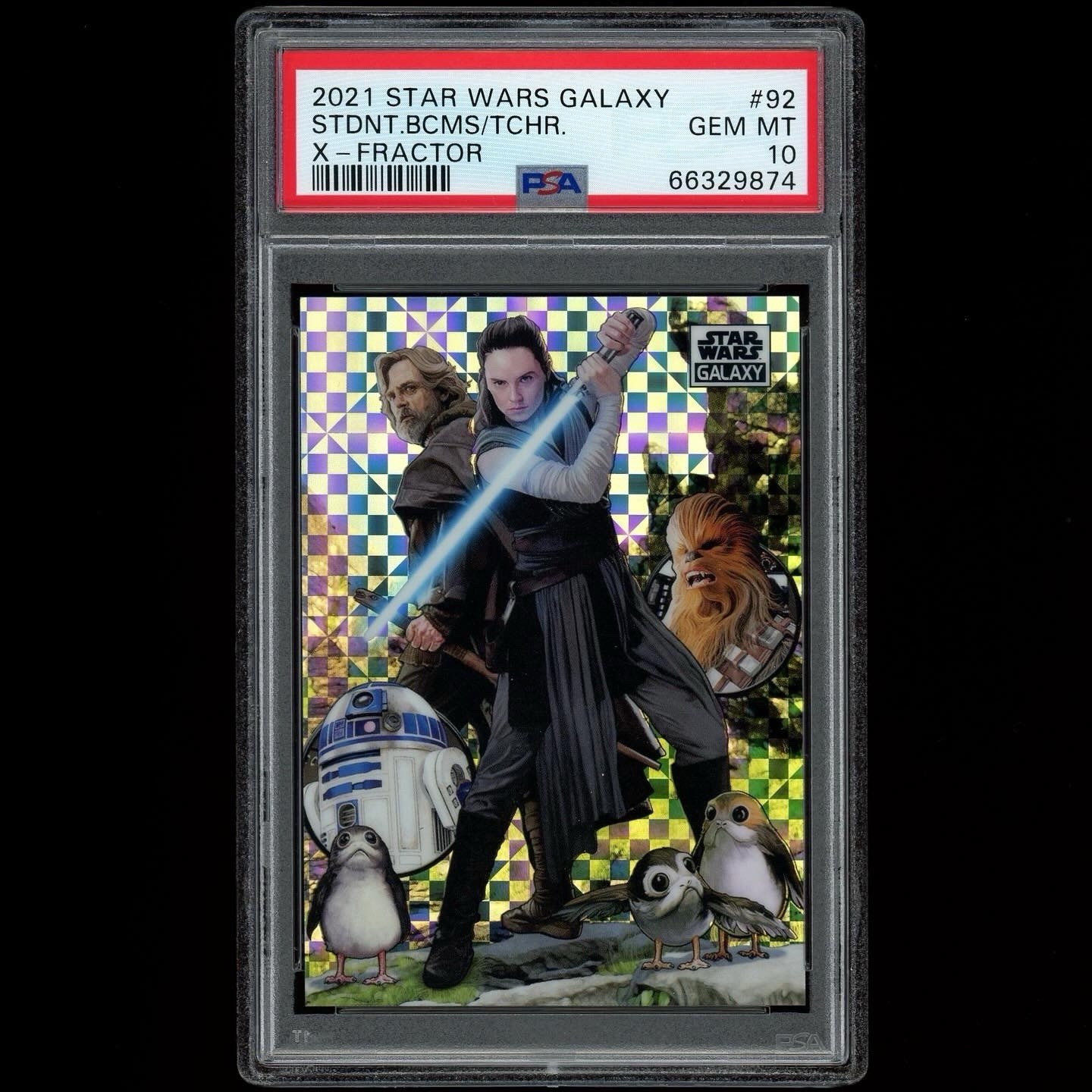 2021 Topps Star Wars Galaxy Student Becomes The Teacher X-Fractor /10 PSA 10 Rey
