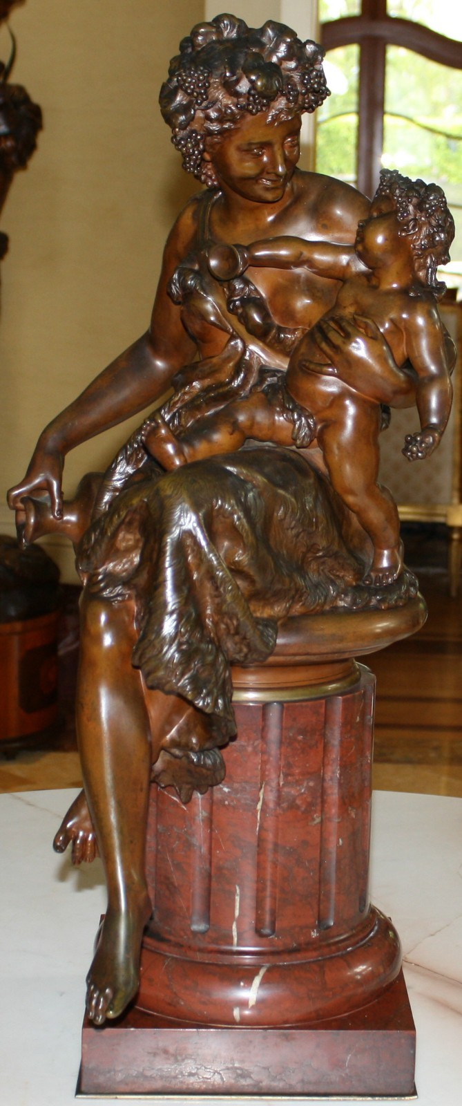 MAGNIFICENT 19C MARBLE BRONZE STATUE BY A.E CARRIER-BELLEUSE FOUNDRY MARK SIGNED